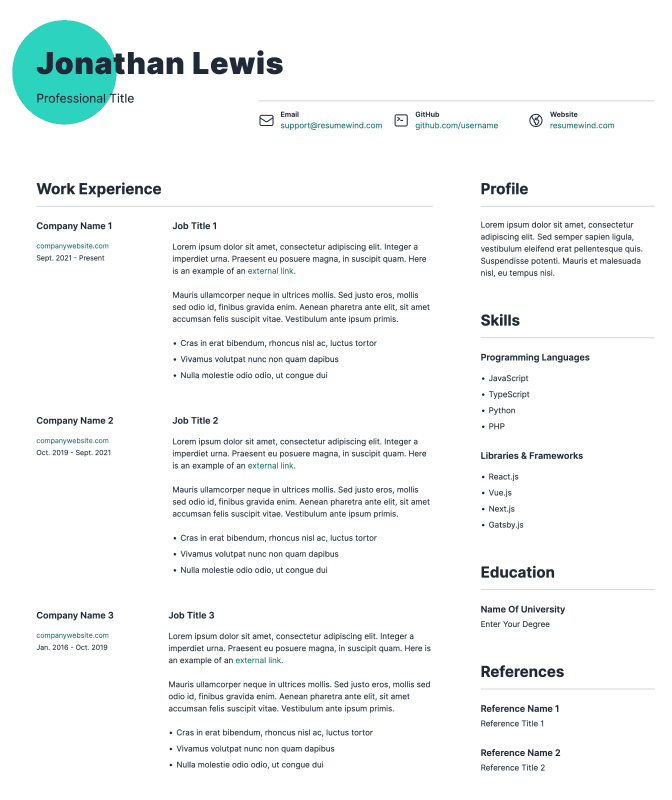 resume template
